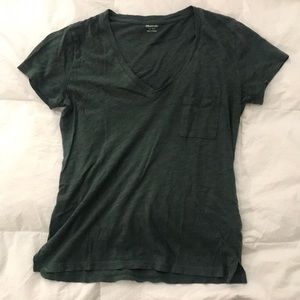 Madewell Size XS Green V-Neck Tee